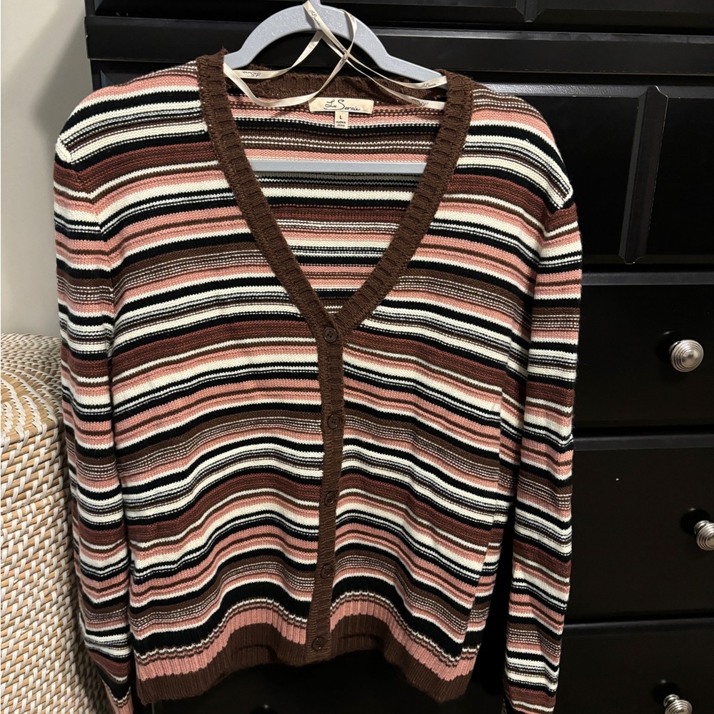 Brown striped cardigan